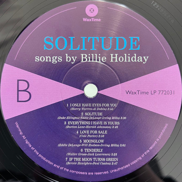 Billie Holiday : Solitude (LP, Album, Ltd, RE, RM, 180)