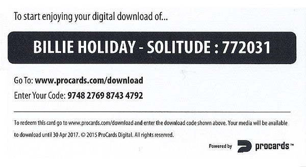Billie Holiday : Solitude (LP, Album, Ltd, RE, RM, 180)