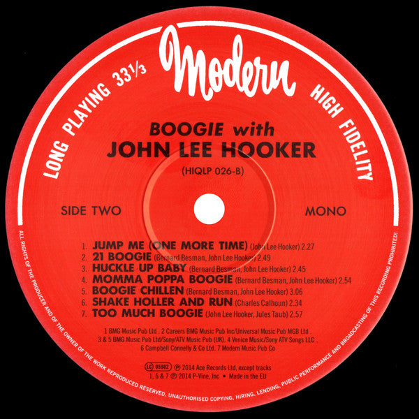 John Lee Hooker : Boogie With John Lee Hooker (LP, Comp, Mono)