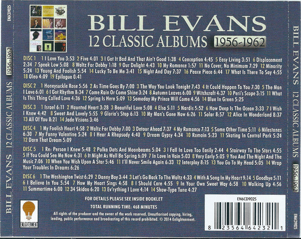 Bill Evans : 12 Classic Albums 1956-1962 (6xCD + Box, Comp)