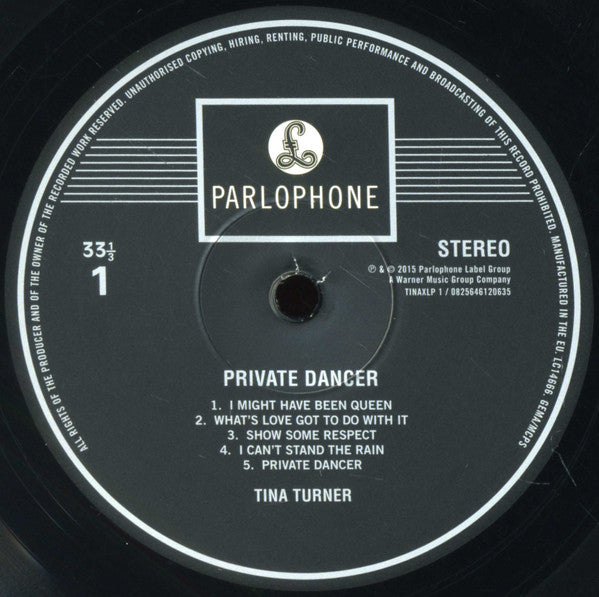 Tina Turner : Private Dancer (LP, Album, RE, RM, 180)