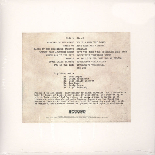 Pig Rider : Bloody Turkey Sandwiches (LP, Album, Ltd, RE)