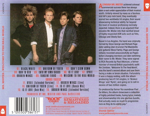Mr. Mister : Welcome To The Real World (CD, Album, RE, RM)
