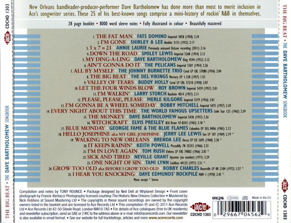 Dave Bartholomew : The Big Beat (The Dave Bartholomew Songbook) (CD, Comp, Mono)
