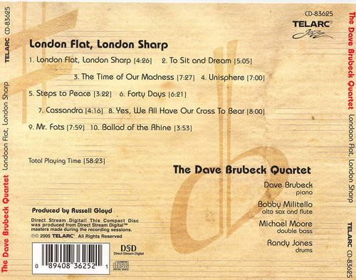 The Dave Brubeck Quartet : London Flat, London Sharp (CD, Album)