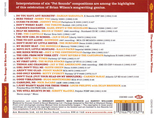 Brian Wilson : Here Today! (The Songs Of Brian Wilson) (CD, Comp)