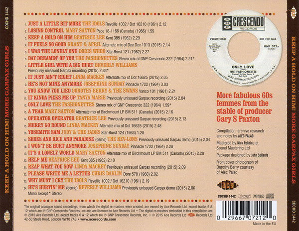 Various : Keep A Hold On Him! More Garpax Girls (CD, Comp, RM)