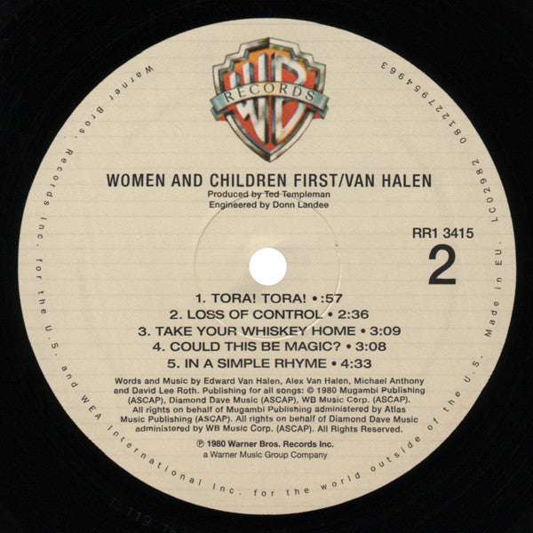Van Halen : Women And Children First (LP, Album, RE, RM, 180)