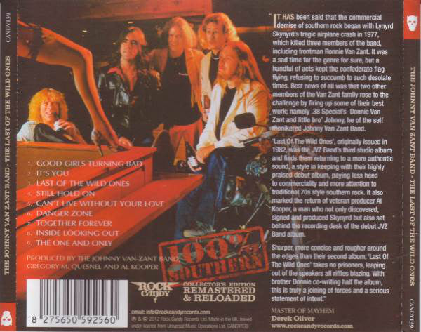 Johnny Van Zant Band : The Last Of The Wild Ones (CD, Album, RE, RM)