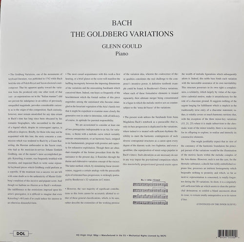 Bach*, Glenn Gould : The Goldberg Variations (LP, Album, Mono, RE, 180)