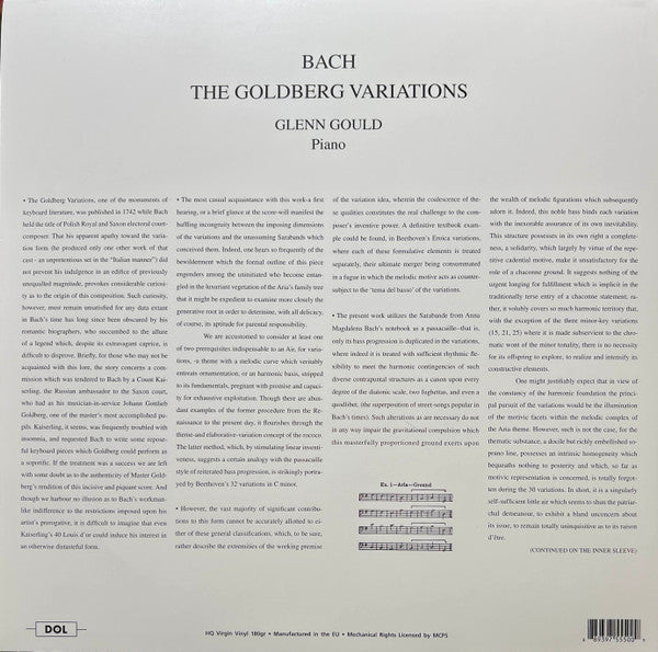 Johann Sebastian Bach, Glenn Gould : The Goldberg Variations (LP, Album, Mono, RE, 180)