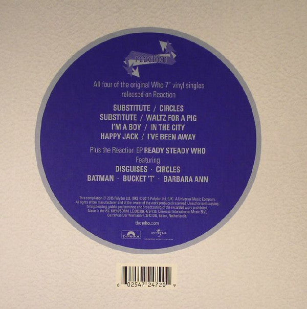 The Who : The Reaction Singles (1966) (4x7", Single + 7", EP + Box, Comp, Mono, RE, RM)
