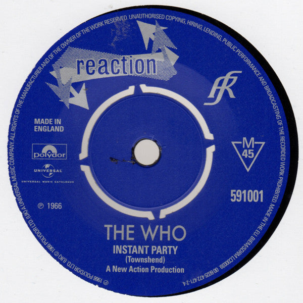 The Who : The Reaction Singles (1966) (4x7", Single + 7", EP + Box, Comp, Mono, RE, RM)