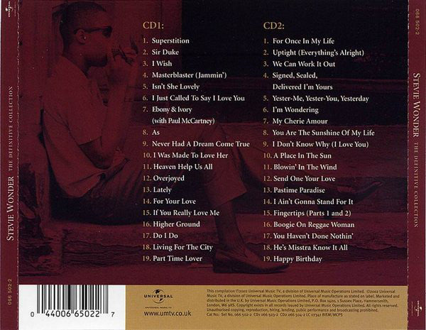 Stevie Wonder : The Definitive Collection (2xCD, Comp)