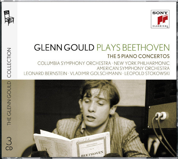 Ludwig van Beethoven, Glenn Gould, Leonard Bernstein, Vladimir Golschmann, Leopold Stokowski, Columbia Symphony Orchestra, New York Philharmonic, The American Symphony Orchestra : Glenn Gould Plays Beethoven - The 5 Piano Concertos (3xCD, Comp)