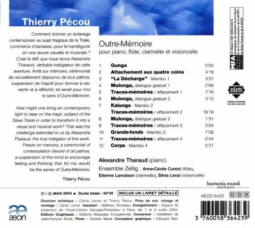 Thierry Pécou, Alexandre Tharaud, Ensemble Zellig : Outre-Mémoire (CD, Album)