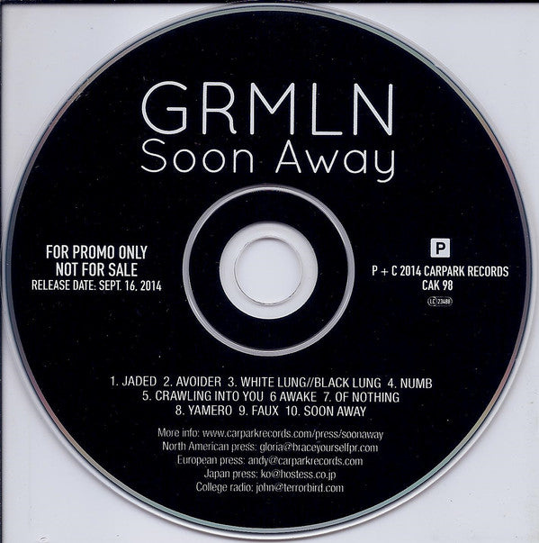 GRMLN : Soon Away (CD, Album, Promo)
