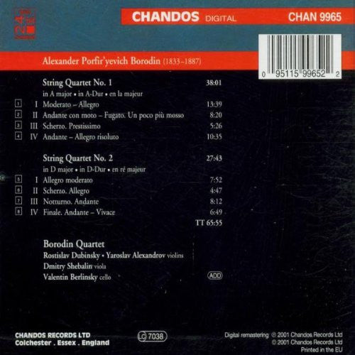 Alexander Borodin, Borodin String Quartet : String Quartets Nos 1 & 2 (CD, Album, RM)
