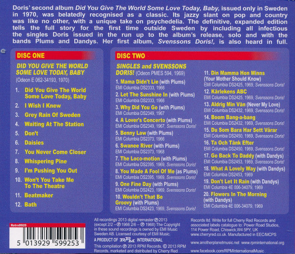 Doris : Did You Give The World Some Love Today, Baby (Expanded Edition) (2xCD, Album, RE, RM)