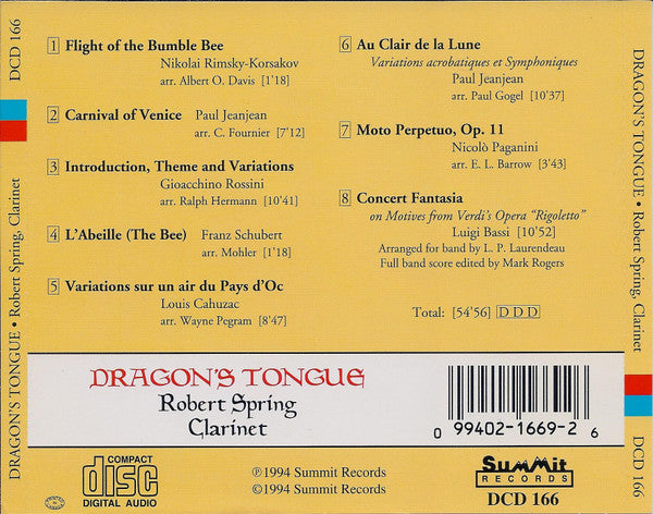 Robert Spring : Dragon's Tongue (CD)