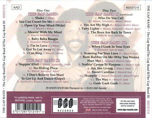 The Gap Band : The Gap Band / The Gap Band II / The Gap Band III (2xCD, Comp, RE, RM)