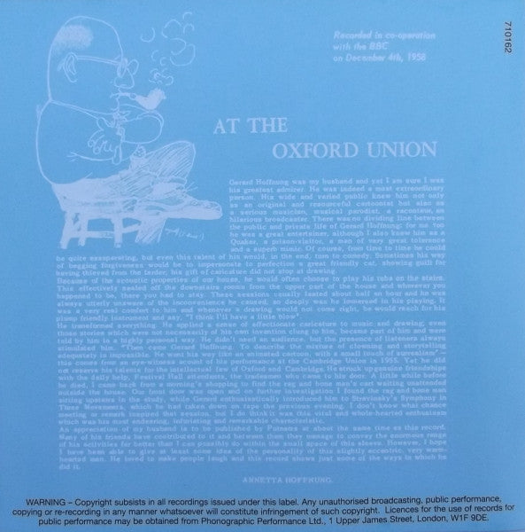 Gerard Hoffnung : Hoffnung At The Oxford Union (CD, Album, RE)