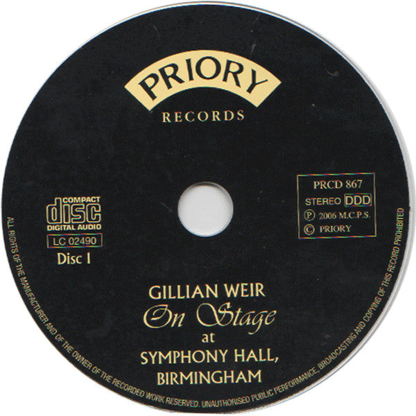 Gillian Weir : On Stage At Symphony Hall, Birmingham (2xCD)