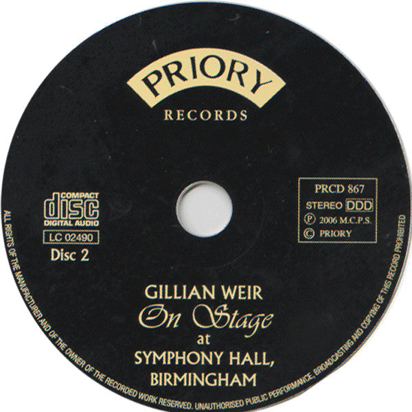 Gillian Weir : On Stage At Symphony Hall, Birmingham (2xCD)