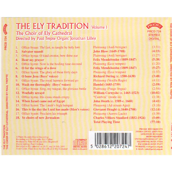 Ely Cathedral Choir, Paul Trepte, Jonathan Lilley : The Ely Tradition Volume 1 (CD)