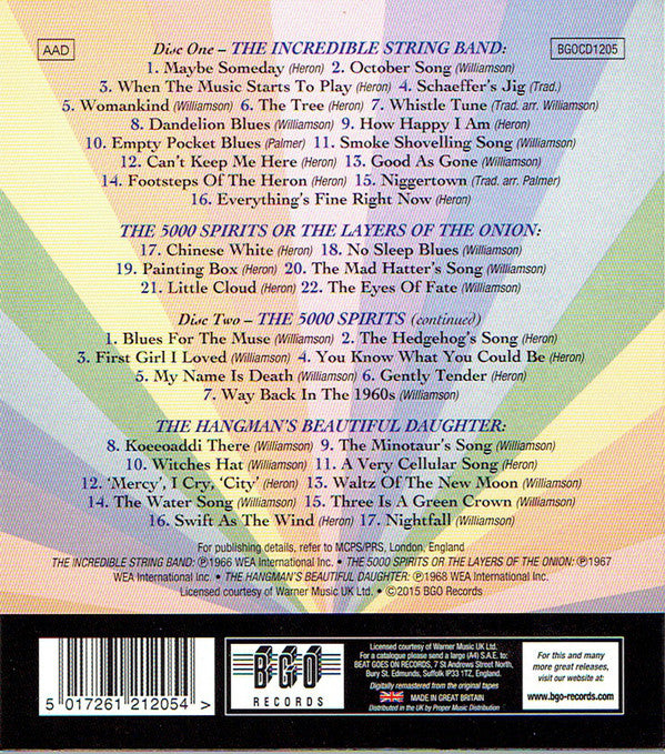 The Incredible String Band : Incredible String Band/The 5000 Spirits Or The Layers Of The Onion/The Hangmans Beautiful Daughter (2xCD, Album, Comp, RM)
