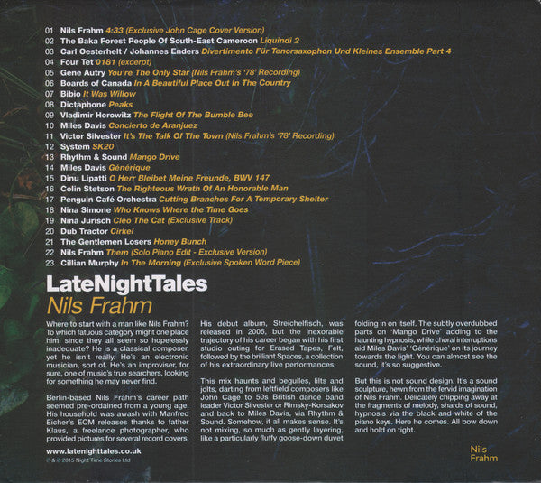 Nils Frahm : LateNightTales (CD, Comp, Ltd, Mixed)