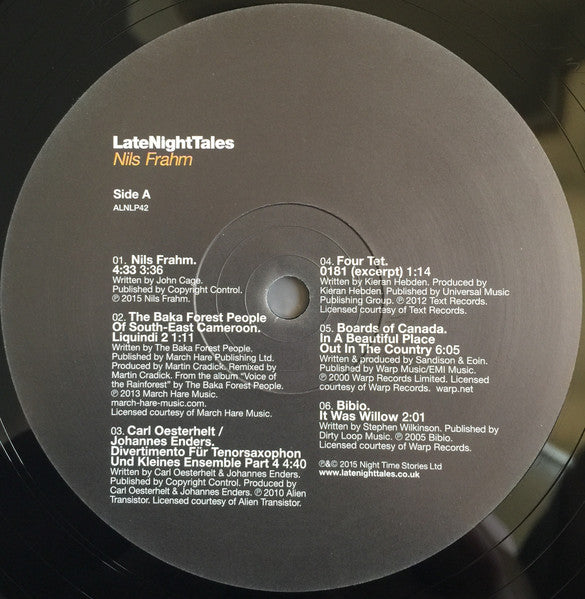 Nils Frahm : LateNightTales (2xLP, Comp, Ltd, 180)