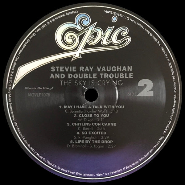 Stevie Ray Vaughan & Double Trouble : The Sky Is Crying (LP, Album, RE, 180)