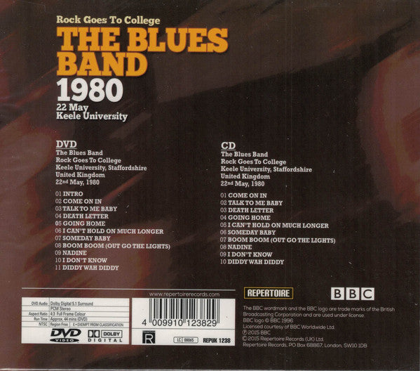 The Blues Band : Rock Goes To College - 1980 22 May Keele University (CD, Album, RM + DVD-V, NTSC)