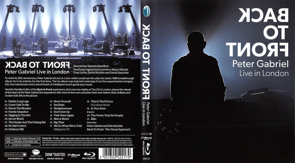 Peter Gabriel : Back To Front (Live In London) (Blu-ray, Multichannel, dts)