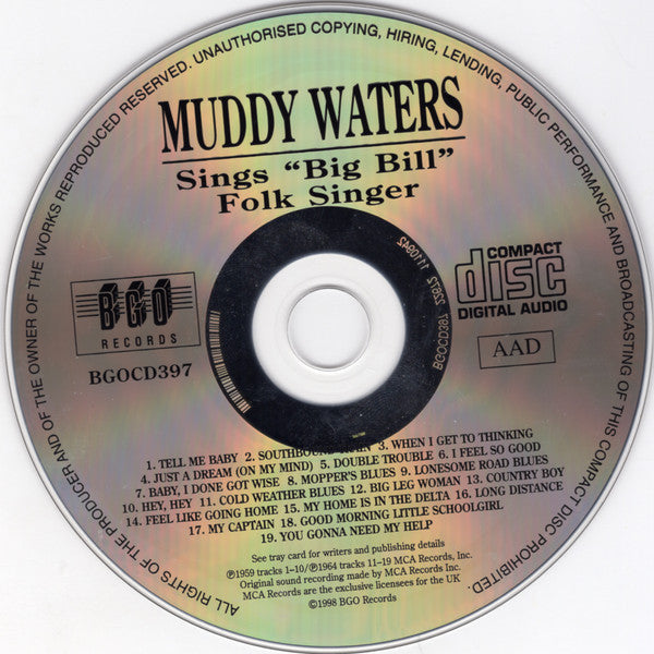 Muddy Waters : Muddy Waters Sings "Big Bill"/Folk Singer (CD, Comp, RE, Lyn)