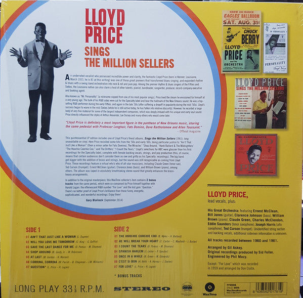 Lloyd Price : Sings The Million Sellers (LP, Album, Comp, 180)