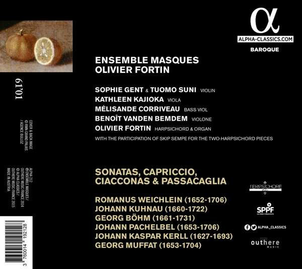Romanus Weichlein - Ensemble Masques, Olivier Fortin : Opus 1, 1695 (CD, Album)