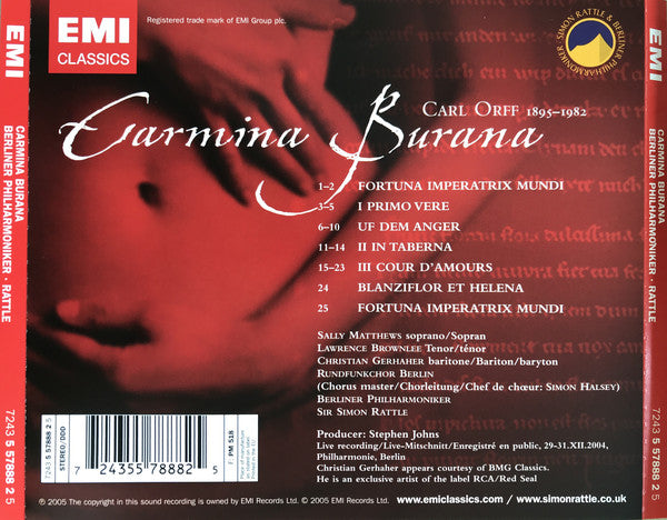 Carl Orff - Sally Matthews · Lawrence Brownlee · Christian Gerhaher · Rundfunkchor Berlin · Berliner Philharmoniker · Simon Rattle* : Carmina Burana (CD, Album)