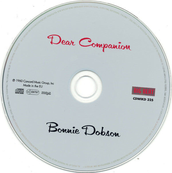 Bonnie Dobson : Dear Companion (CD, Album, RE)