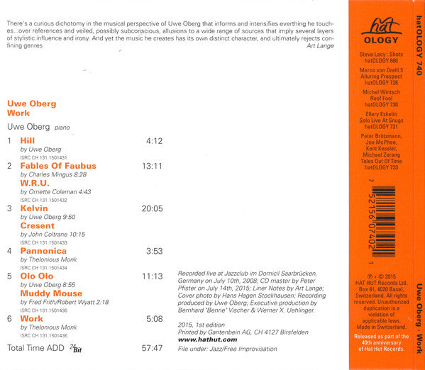 Uwe Oberg : Work (CD, Album)