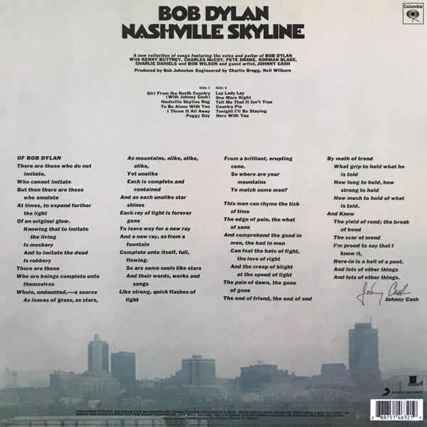 Bob Dylan : Nashville Skyline (LP, Album, RE, RP, 180)