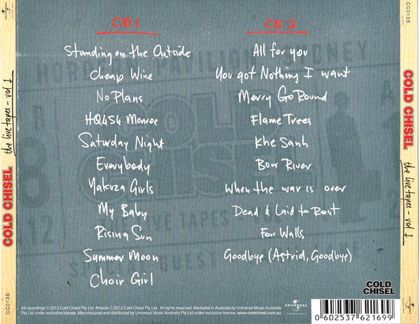 Cold Chisel : The Live Tapes - Vol 1 (2xCD, Album)