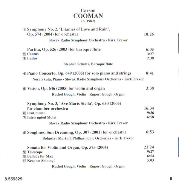 Carson Cooman : Symphonies Nos. 2 And 3 / Piano Concerto / Partita / Vision (CD, Album)