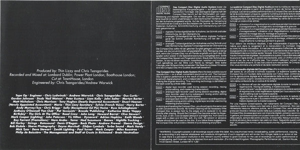 Thin Lizzy : Thunder And Lightning (CD, Album, RE, PDO)