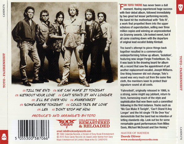 Toto : Fahrenheit (CD, Album, RE, RM)