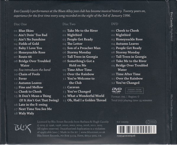 Eva Cassidy : Nightbird (2xCD, Album + DVD-V, PAL + Ltd)