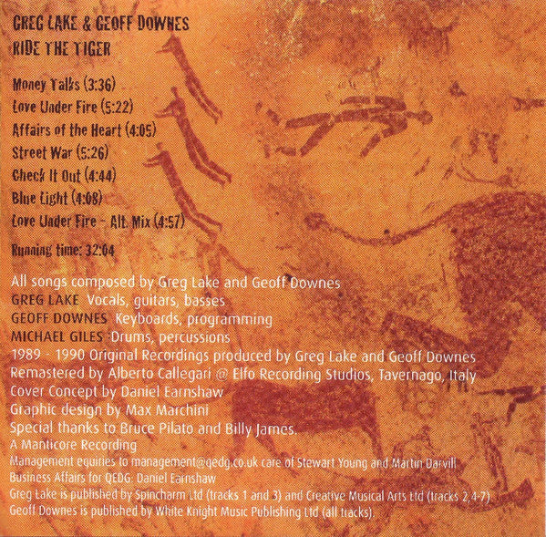 Greg Lake & Geoff Downes : Ride The Tiger (CD, Album)