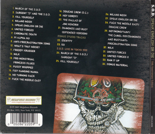 Stormtroopers Of Death : Speak English Or Die (CD, Album, RE, RM, 30t)