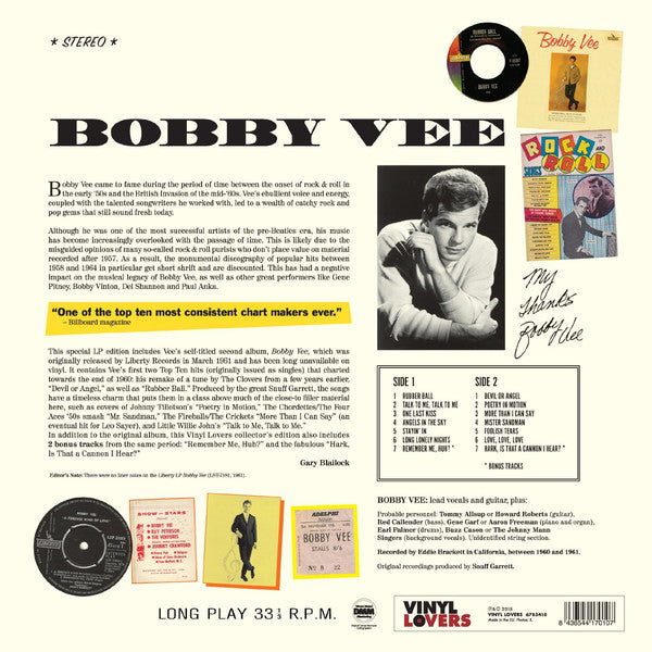 Bobby Vee : Bobby Vee (LP, Album, Ltd, RE, 180)